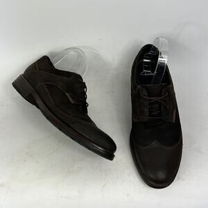 Clarks brown leather minimalist office wing tip dress shoes us men's size 8.5
